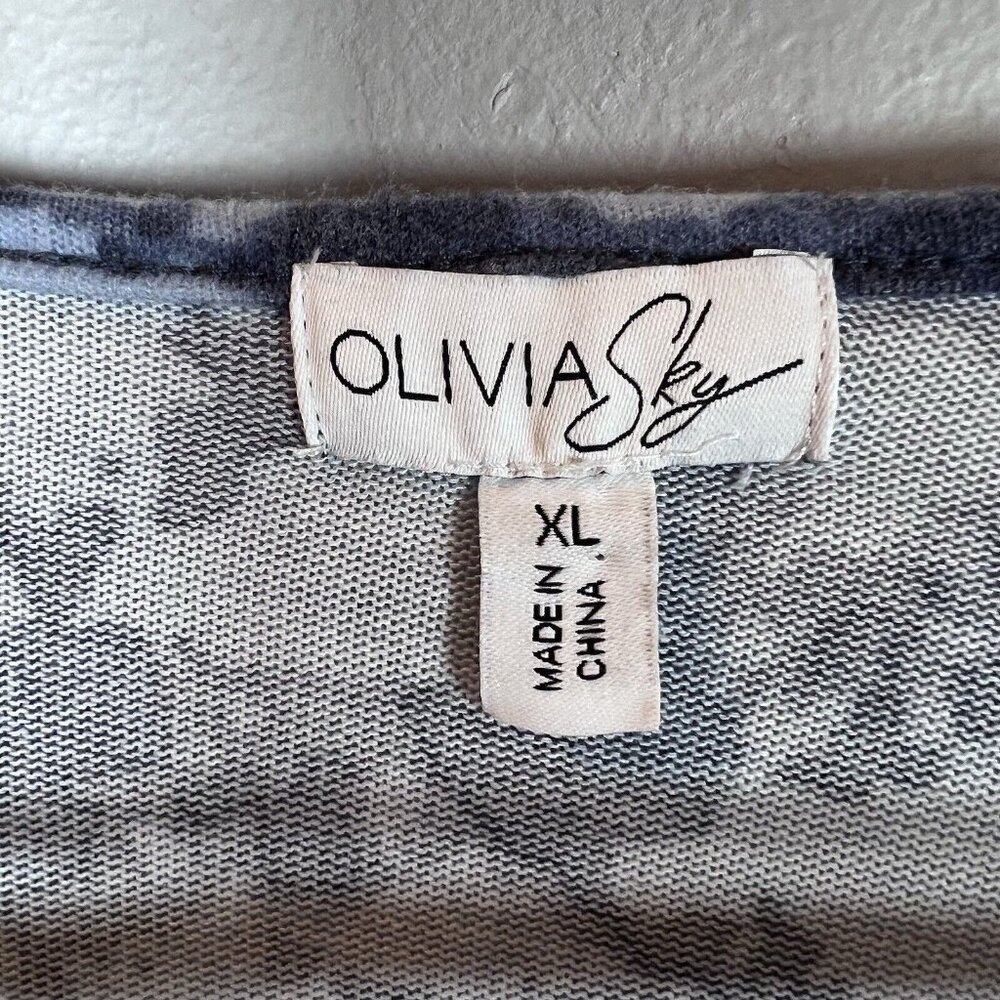Olivia Sky Tunic Top Women’s Size XL Blue Tie Dye Casual Waffle Knit Lightweight - Picture 5 of 9
